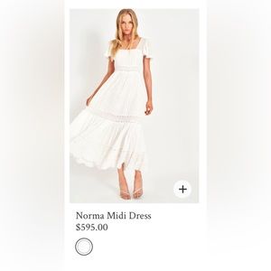 LoveShackFancy Norma Midi Dress Size 12